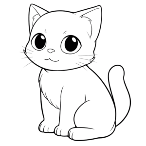 Dibujo de foto de gato para colorear