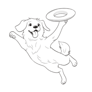 Dibujo de frisbee para perros para colorear