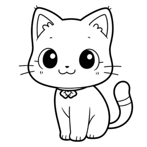 Dibujo de garabato de gato para colorear