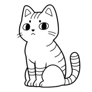 Dibujo de gato a rayas para colorear