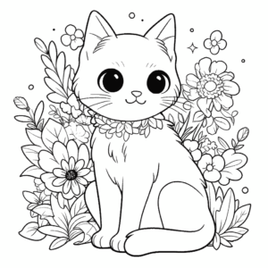 Dibujo de gato amistoso para colorear