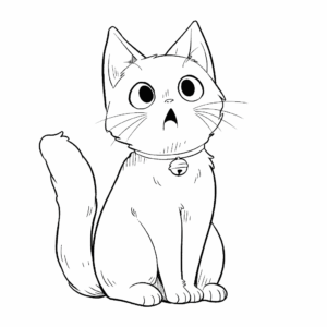 Dibujo de gato asustado para colorear