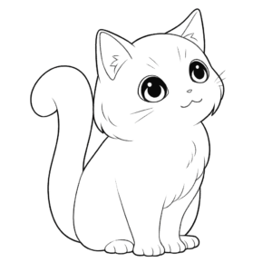 Dibujo de gato blanco para colorear