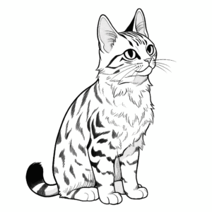 Dibujo de gato de bengala para colorear