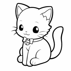 Dibujo de gato de dibujos animados para colorear