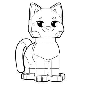 Dibujo de gato de lego para colorear