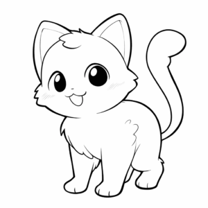 Dibujo de gato divertido para colorear