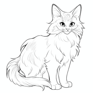 Dibujo de gato encantador para colorear