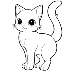 Dibujo de gato fácil para colorear