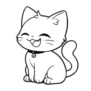 Dibujo de gato feliz para colorear