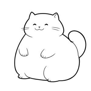 Dibujo de gato gordo para colorear