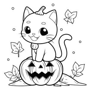 Dibujo de gato halloween para colorear