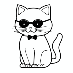 Dibujo de gato hipster para colorear