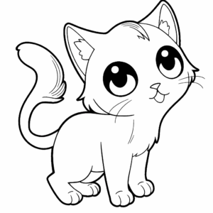 Dibujo de gato juguetón para colorear