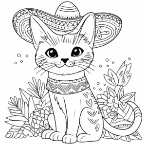 Dibujo de gato mexicano para colorear