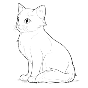 Dibujo de gato negro para colorear