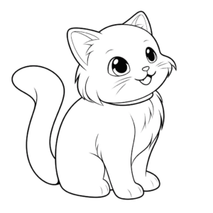 Dibujo de gato optimista para colorear