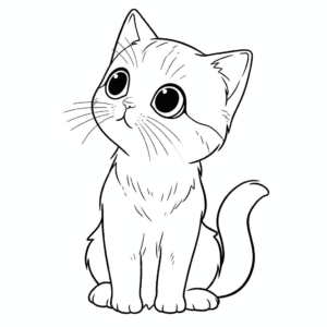 Dibujo de gato para adolescentes para colorear