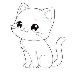 Dibujo de gato para bebé para colorear