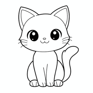 Dibujo de gato para descargar para colorear