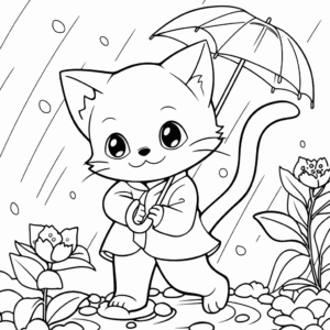 Dibujo de gato para niños para colorear