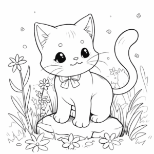 Dibujo de gato para niños para colorear