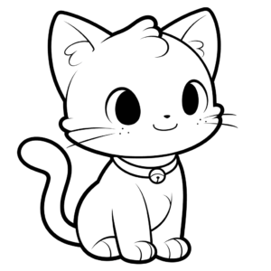 Dibujo de gato para niños pequeños para colorear