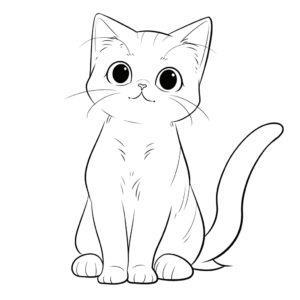 Dibujo de gato pelirrojo para colorear