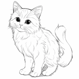 Dibujo de gato realista para adulto para colorear