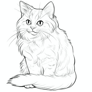 Dibujo de gato realista para colorear