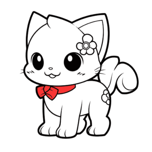 Dibujo de gato rojo para colorear