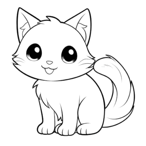 Dibujo de gato sonriente para colorear