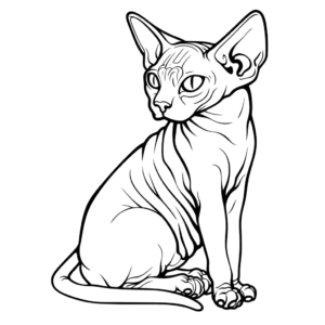 Dibujo de gato sphynx para colorear