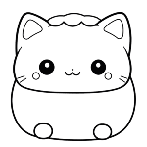 Dibujo de gato squishmallow para colorear