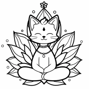 Dibujo de gato yoga para colorear