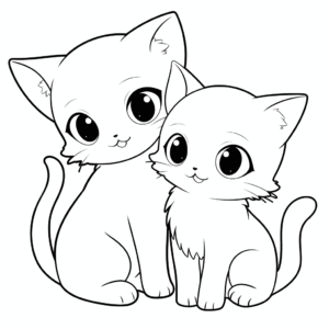 Dibujo de gatos y gatitos para colorear