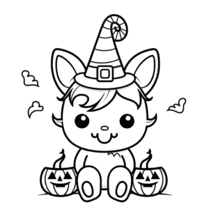 Dibujo de halloween del unicornio para colorear