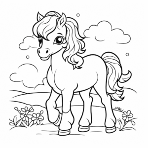 Dibujo de hermoso caballo para imprimir para colorear