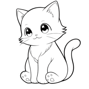 Dibujo de hermoso gato para colorear