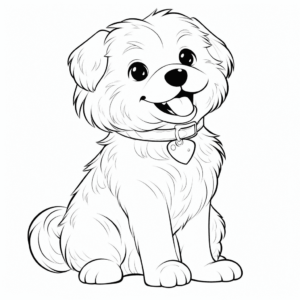 Dibujo de hermoso perro para colorear