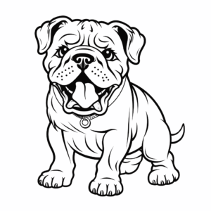 Dibujo de imagen de bulldog para imprimir para colorear