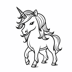 Dibujo de imagen de unicornio para colorear