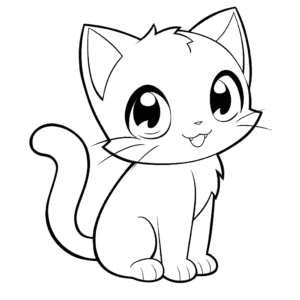 Dibujo de imagen del gato para colorear