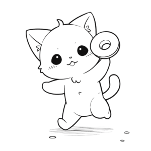 Dibujo de jugando al gato para colorear