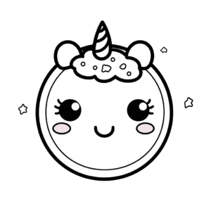 Dibujo de kawaii donut unicornio para colorear