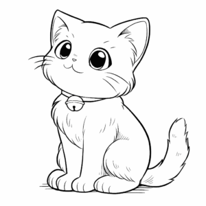 Dibujo de lindo gato para colorear