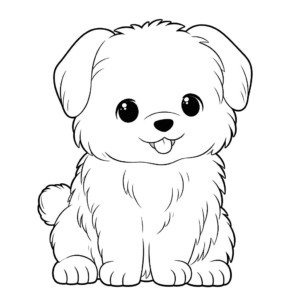 Dibujo de lindo perrito para colorear