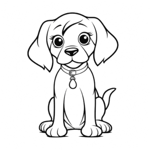 Dibujo de lindo perro beagle para colorear