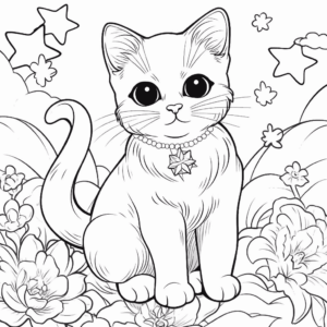 Dibujo de lisa frank cat para colorear