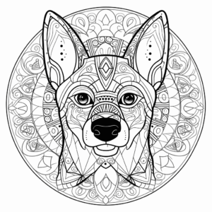 Dibujo de mandala del perro para colorear